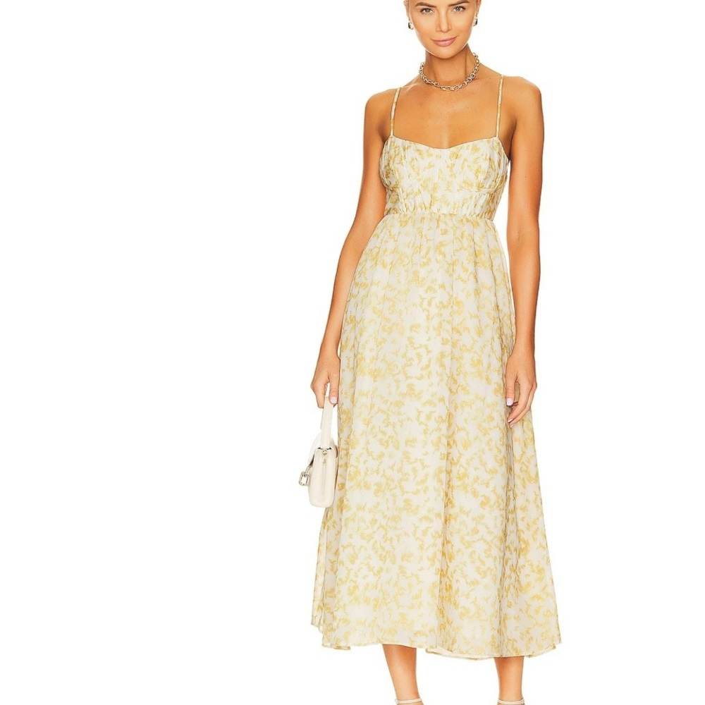 Bardot WHITE/GOLD Women's Milika Midi Dress, US 6/M